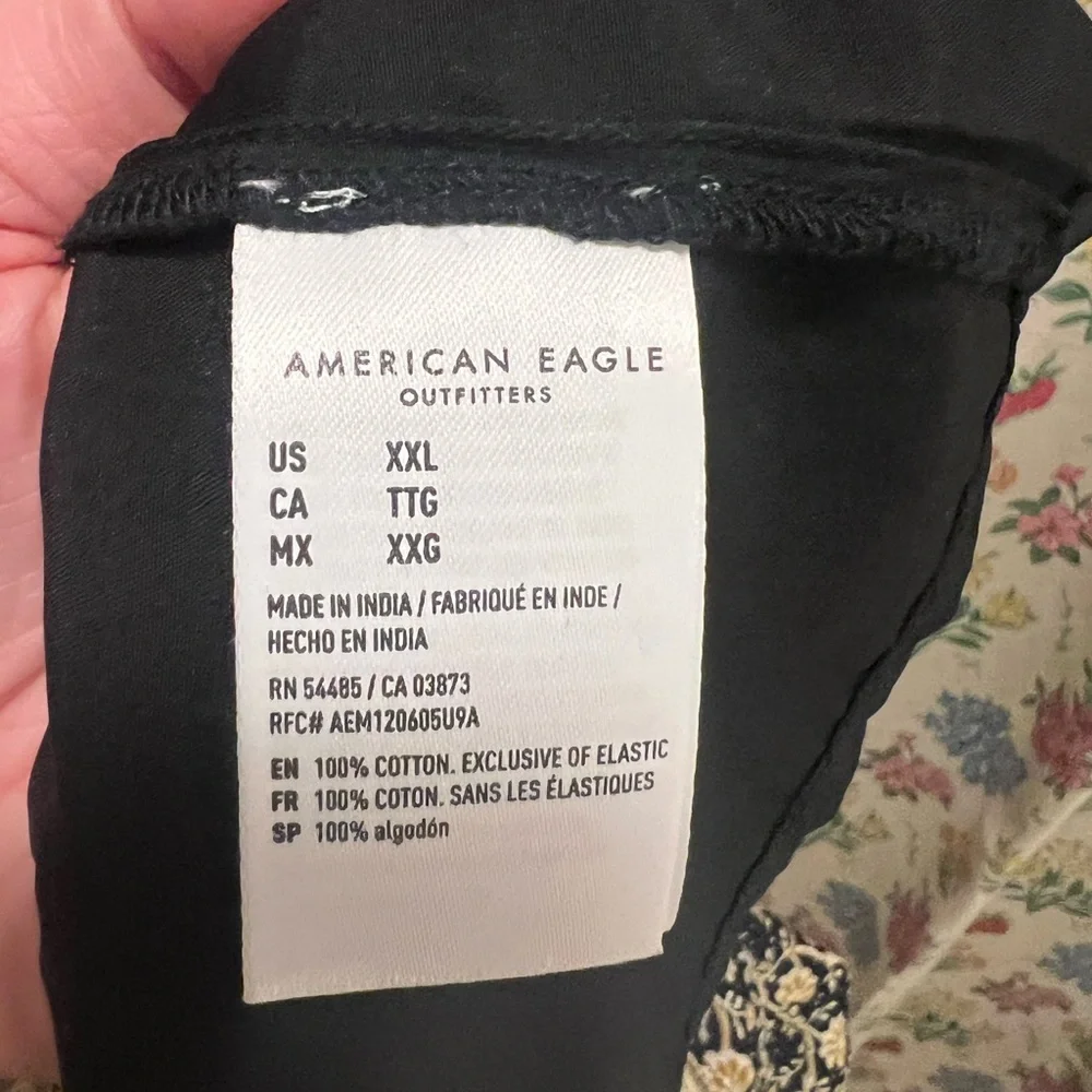 American Eagle Outfitters Black and Cream Floral Dress - Picture 3 of 4